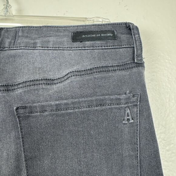 Articles Of Society High Waist Straight Leg Stretch Denim Jeans Gray 29 - Picture 15 of 16